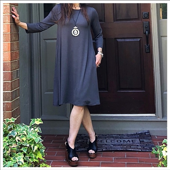 ✨LAST ONES✨Grey side pocket swing dress - Picture 7 of 8